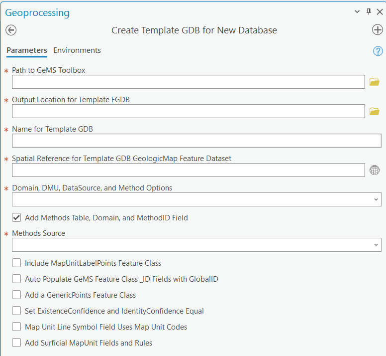 Create New GDB Parameters
